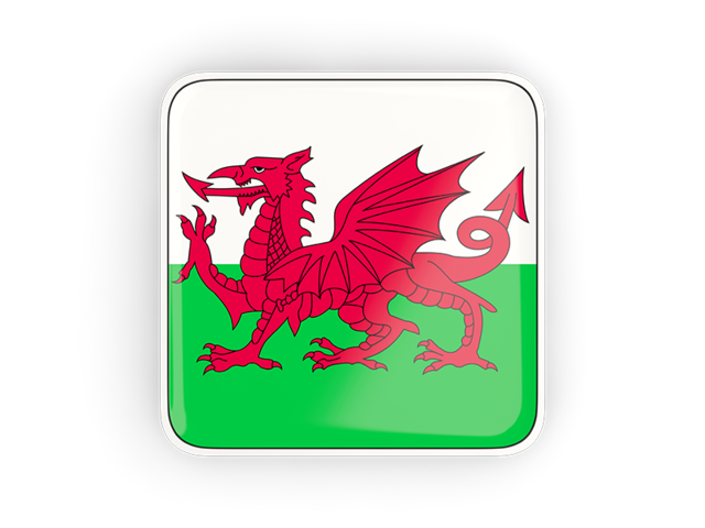 Square icon with frame. Download flag icon of Wales at PNG format