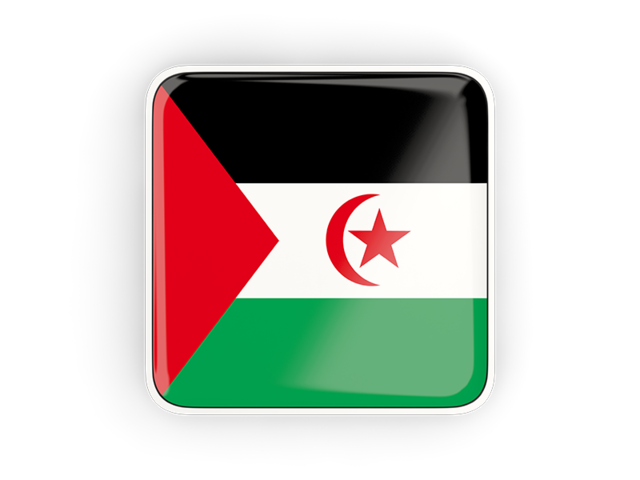 Square icon with frame. Download flag icon of Western Sahara at PNG format