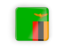 Zambia. Square icon with frame. Download icon.