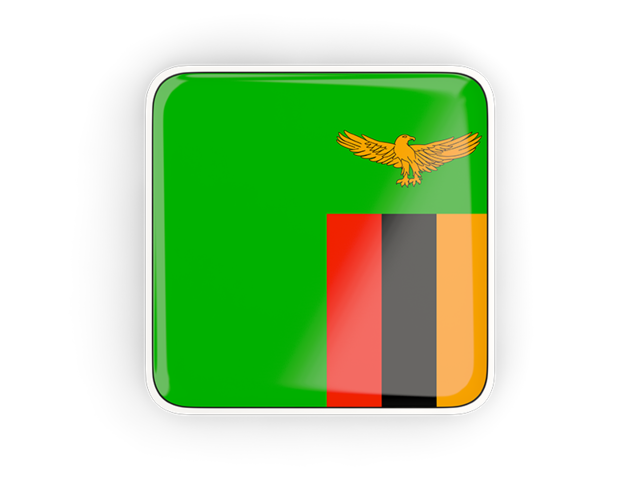 Square icon with frame. Download flag icon of Zambia at PNG format