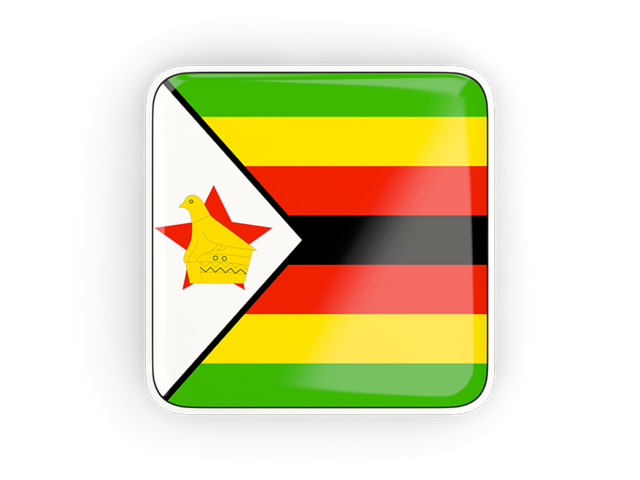 Square icon with frame. Download flag icon of Zimbabwe at PNG format