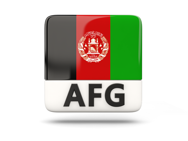 Square icon with ISO code. Download flag icon of Afghanistan at PNG format