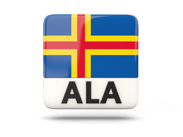 Square icon with ISO code. Download flag icon of Aland Islands at PNG format