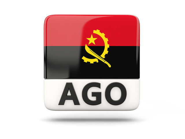 Квадратная иконка с кодом ISO. Скачать флаг. Ангола