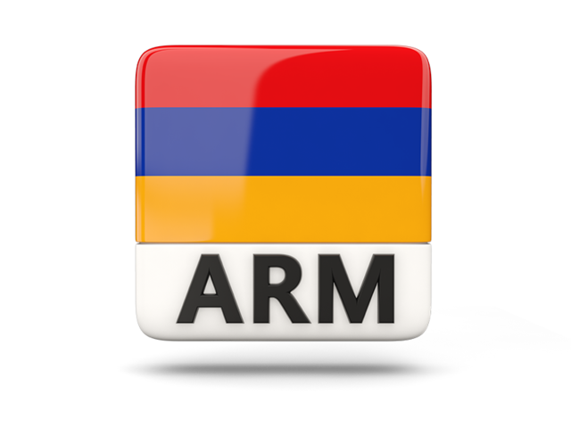 Square icon with ISO code. Download flag icon of Armenia at PNG format