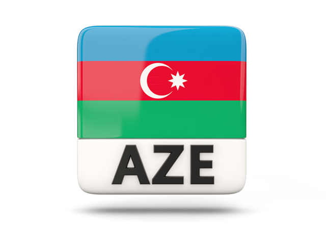 Square icon with ISO code. Download flag icon of Azerbaijan at PNG format