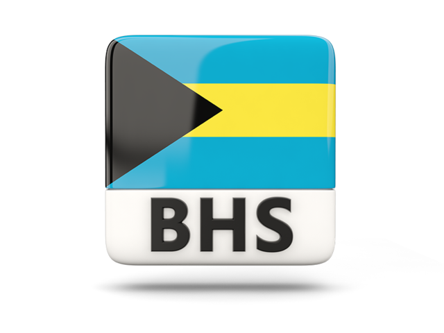 Square icon with ISO code. Download flag icon of Bahamas at PNG format