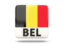 Belgium. Square icon with ISO code. Download icon.