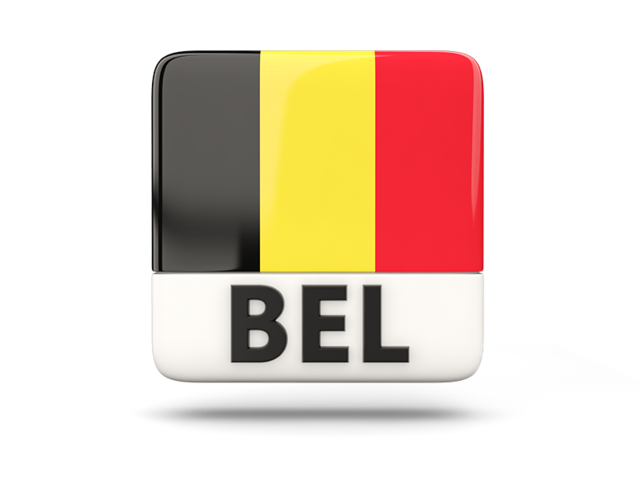 Square icon with ISO code. Download flag icon of Belgium at PNG format