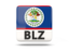 Belize. Square icon with ISO code. Download icon.