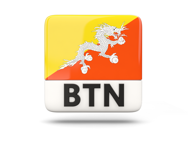 Square icon with ISO code. Download flag icon of Bhutan at PNG format