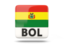 Боливия. Квадратная иконка с кодом ISO. Скачать иллюстрацию.