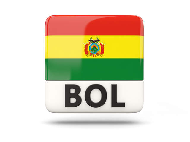 Квадратная иконка с кодом ISO. Скачать флаг. Боливия