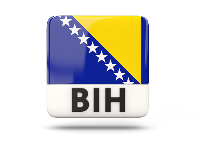 Квадратная иконка с кодом ISO. Скачать флаг. Босния и Герцеговина