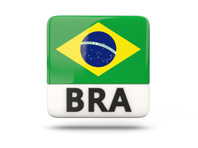 Квадратная иконка с кодом ISO. Скачать флаг. Бразилия