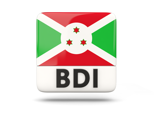 Square icon with ISO code. Download flag icon of Burundi at PNG format