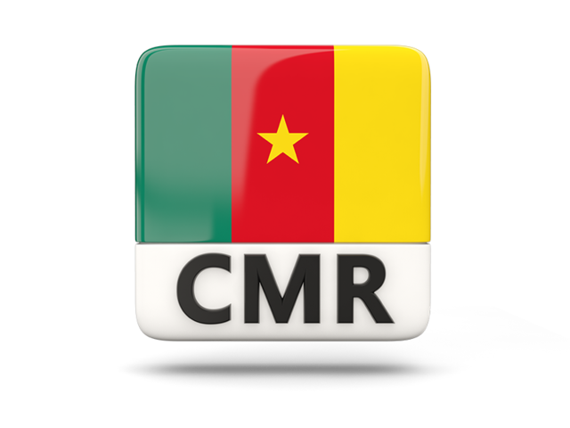 Square icon with ISO code. Download flag icon of Cameroon at PNG format
