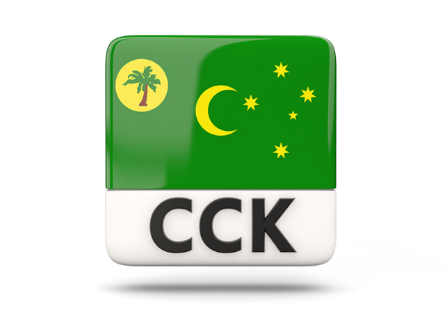 Square icon with ISO code. Download flag icon of Cocos Islands at PNG format