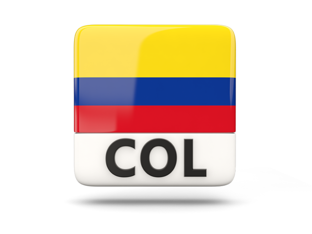 Square icon with ISO code. Download flag icon of Colombia at PNG format