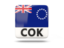 Cook Islands. Square icon with ISO code. Download icon.