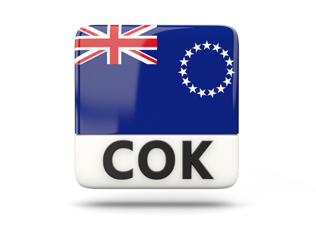 Square icon with ISO code. Download flag icon of Cook Islands at PNG format