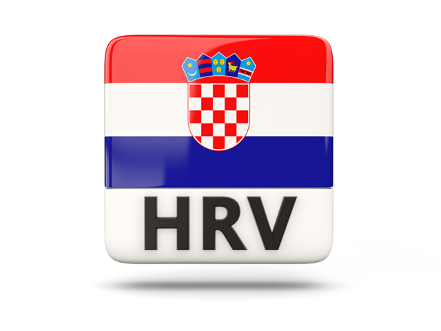 Square icon with ISO code. Download flag icon of Croatia at PNG format