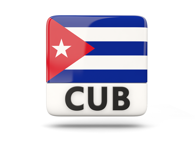 Square icon with ISO code. Download flag icon of Cuba at PNG format