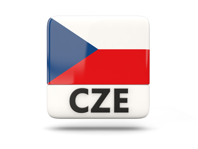 Square icon with ISO code. Download flag icon of Czech Republic at PNG format