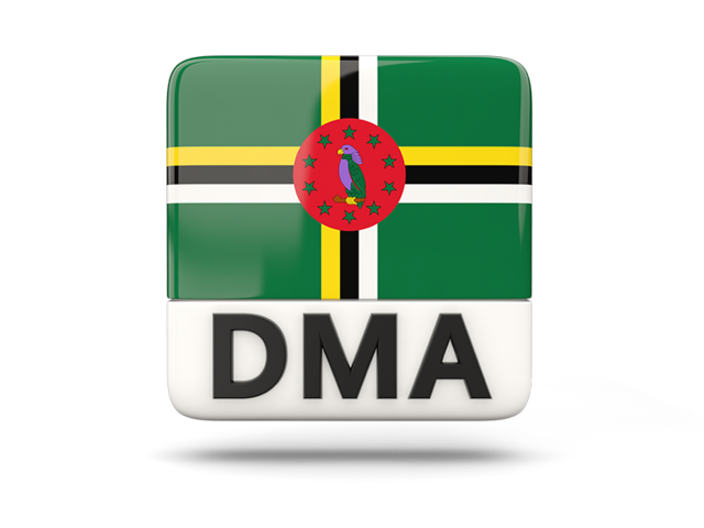 Square icon with ISO code. Download flag icon of Dominica at PNG format