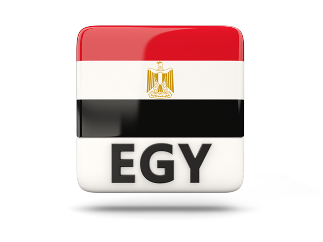Square icon with ISO code. Download flag icon of Egypt at PNG format
