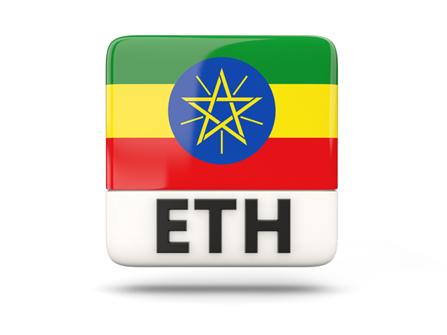 Square icon with ISO code. Download flag icon of Ethiopia at PNG format