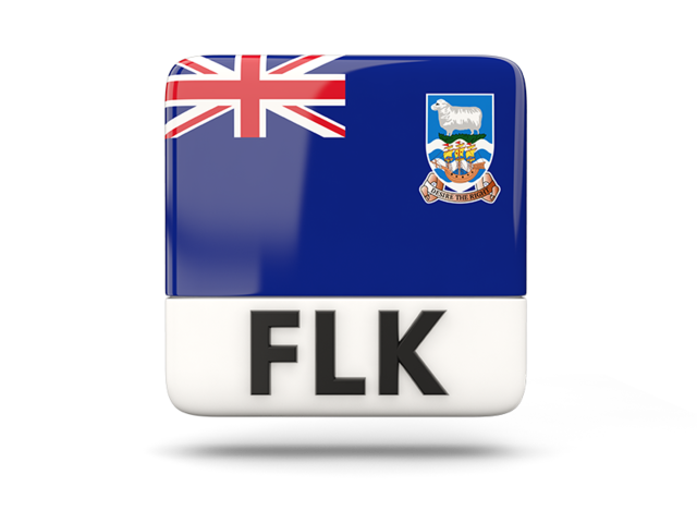 Square icon with ISO code. Download flag icon of Falkland Islands at PNG format