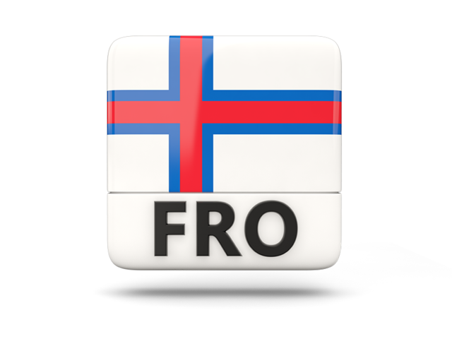 Square icon with ISO code. Download flag icon of Faroe Islands at PNG format