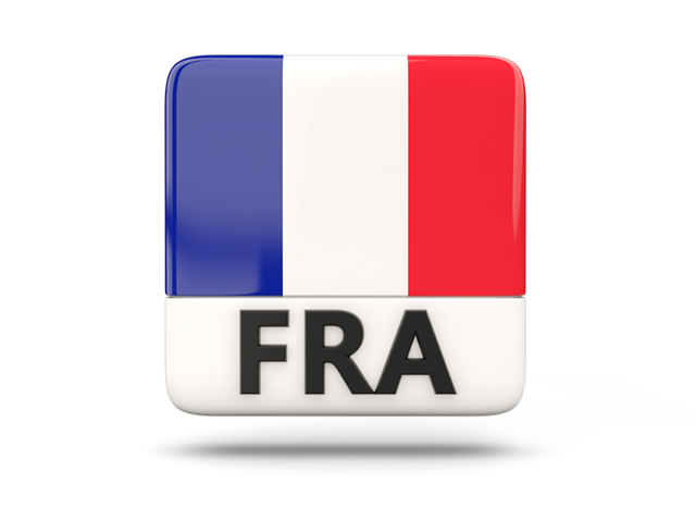 Квадратная иконка с кодом ISO. Скачать флаг. Франция