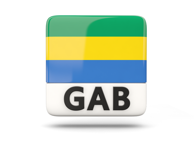 Square icon with ISO code. Download flag icon of Gabon at PNG format