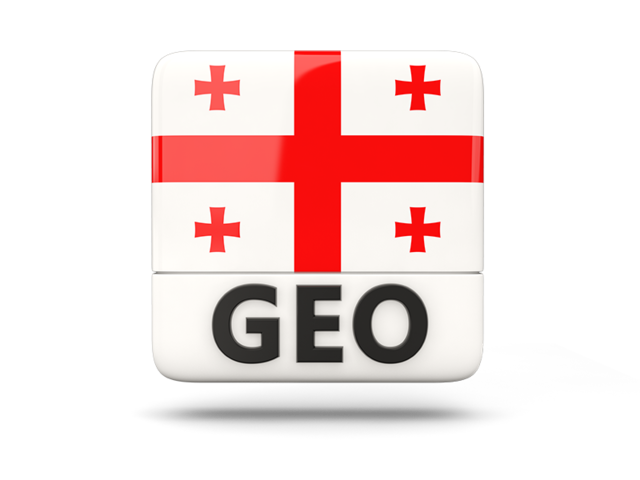 Square icon with ISO code. Download flag icon of Georgia at PNG format