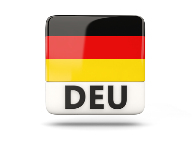Квадратная иконка с кодом ISO. Скачать флаг. Германия