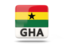 Ghana. Square icon with ISO code. Download icon.