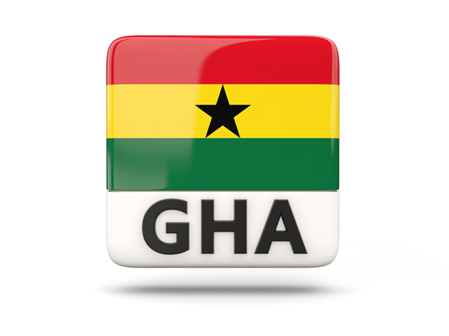 Квадратная иконка с кодом ISO. Скачать флаг. Гана