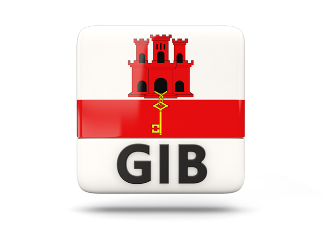 Square icon with ISO code. Download flag icon of Gibraltar at PNG format