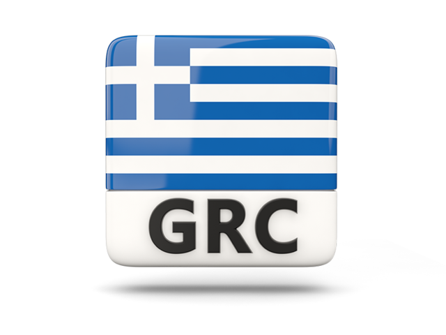 Square icon with ISO code. Download flag icon of Greece at PNG format