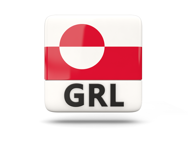 Square icon with ISO code. Download flag icon of Greenland at PNG format