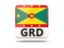 Grenada. Square icon with ISO code. Download icon.