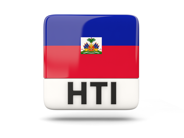Square icon with ISO code. Download flag icon of Haiti at PNG format