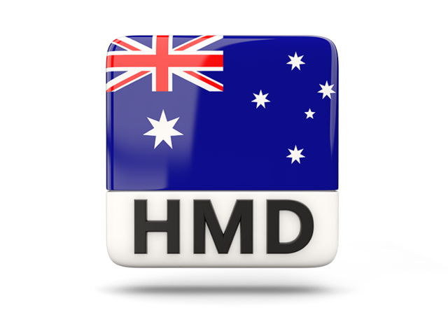 Square icon with ISO code. Download flag icon of Heard Island at PNG format