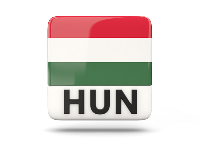Квадратная иконка с кодом ISO. Скачать флаг. Венгрия