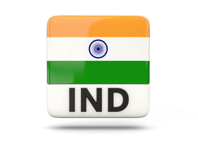 Square icon with ISO code. Download flag icon of India at PNG format