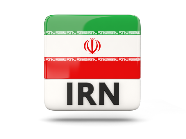 Square icon with ISO code. Download flag icon of Iran at PNG format