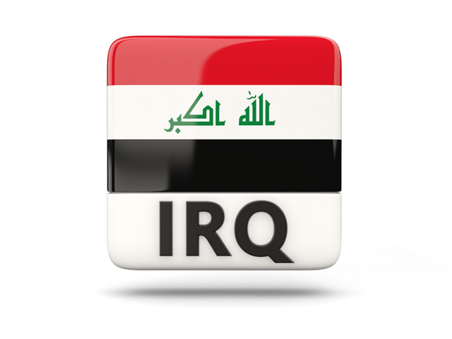 Square icon with ISO code. Download flag icon of Iraq at PNG format