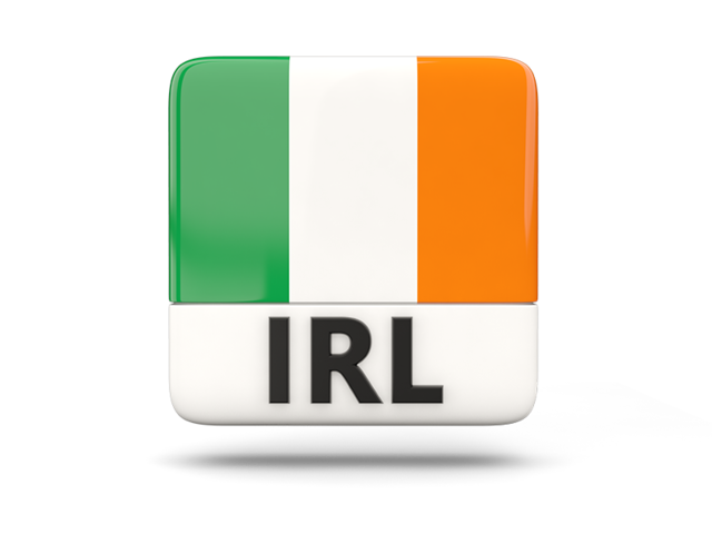 Square icon with ISO code. Download flag icon of Ireland at PNG format